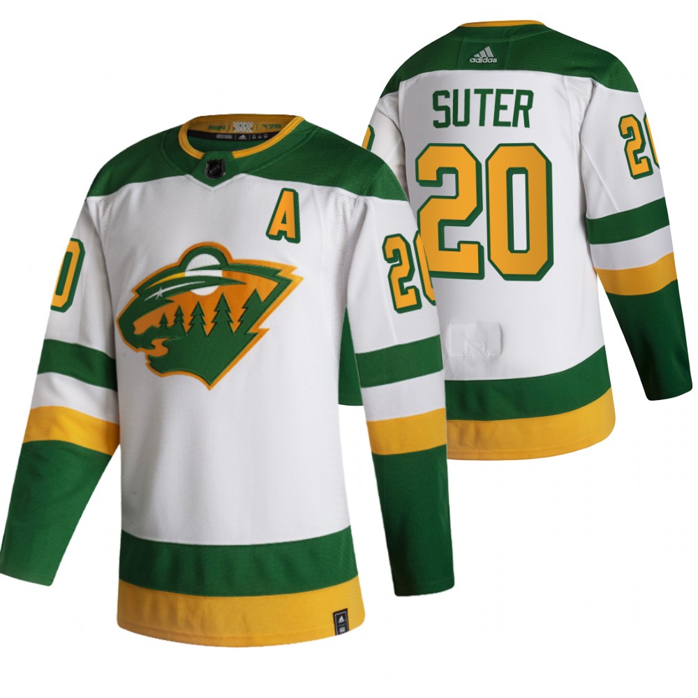 2021 Adidias Minnesota Wild #20 Ryan Suter White Men  Reverse Retro Alternate NHL Jersey->minnesota wild->NHL Jersey